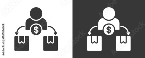 Reseller Icon Set Vector Collection Isolated In Black And White