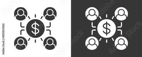 Crowdfunding Icon Set Vector Collection Isolated In Black And White