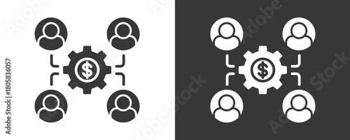 Collaboration Icon Set Vector Collection Isolated In Black And White