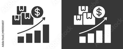 Profit Icon Set Vector Collection Isolated In Black And White