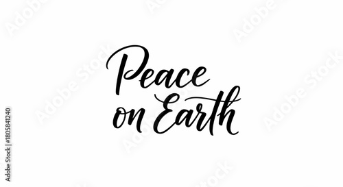 Elegant calligraphy artwork featuring the phrase "Peace on Earth" in a graceful script style.