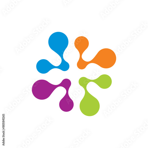 Colorful abstract molecular splash logo