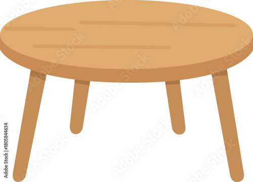 Illustration of a Round Wooden Table