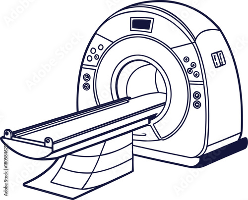 mri machine scan device icon outline vector