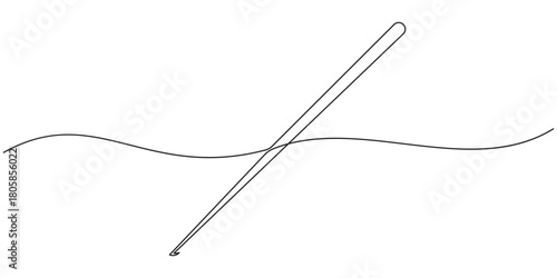 Big and Small Knitting Crochet Hooks, metal Aluminum Crochet Hooks continuous one line drawing, Cropped hands of woman knitting wool at home, Indonesia.