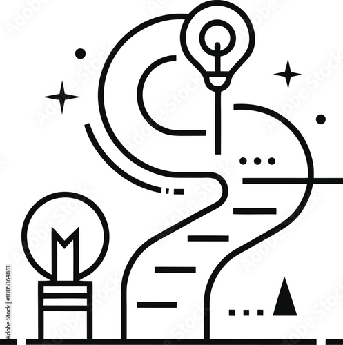 Creative light bulb idea concept illustration.