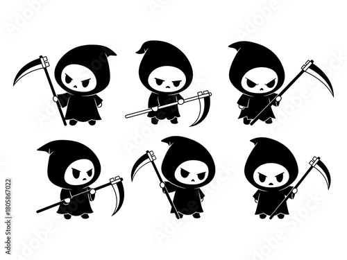 Cute Chibi Grim Reaper with Scythe