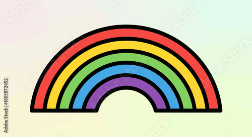 Colorful rainbow illustration with vibrant hues and a cheerful design.