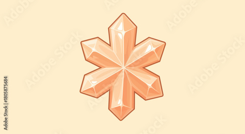 Gleaming Copper Star - A Six-Pointed Crystal Formation.