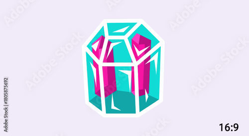 Geometric Terrarium with Pink and Teal Accents.