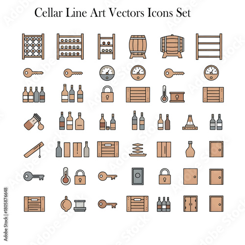 Cellar Storage Interior Illustration