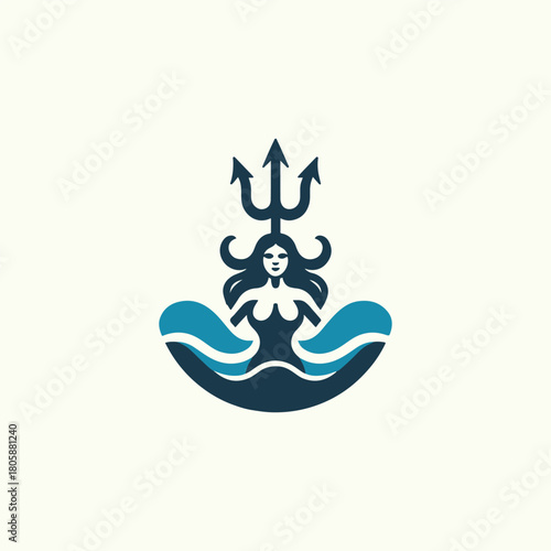 Aqua Goddess Trident Logo