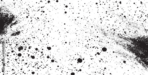 Dirty or dust film grain speck grit grunge overlay on white background grain noise Speckle grain dot white paper noise texture with distress effect vector illustration pattern