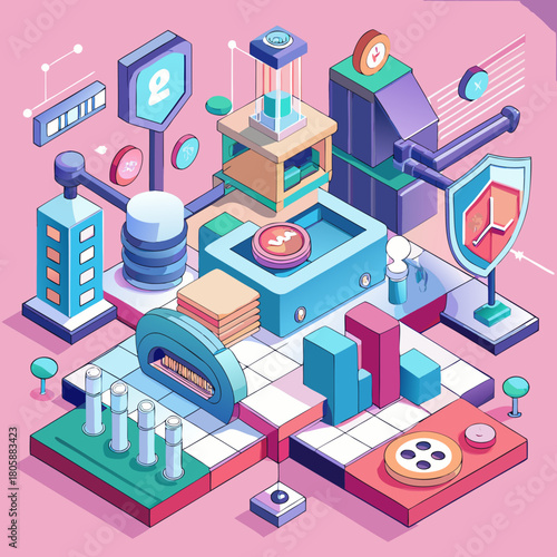 Bio Informatics Nanorobotics Pharmaceutical Nanotechnology Blockchain Concept