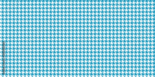 Seamless vector pattern with blue and white houndstooth check, abstract geometric textile background, traditional fashion fabric for clothing, retro classic design for surface decoration and wrapping