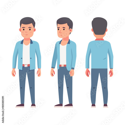 Male Character Turnaround Model Sheet