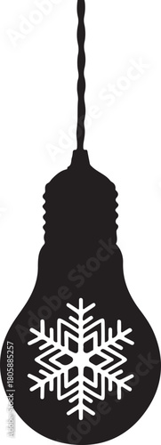 Christmas Hanging Light Bulb Silhouette
