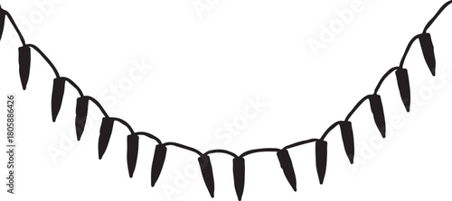 Christmas Decorative Light Silhouette Icon