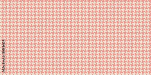 Seamless vector pattern pink cream houndstooth background stylish textile fashion fabric texture elegant retro check print minimal geometric decorative pattern classic feminine soft abstract
