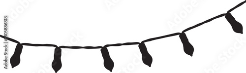 Minimal Christmas Light Garland Silhouette