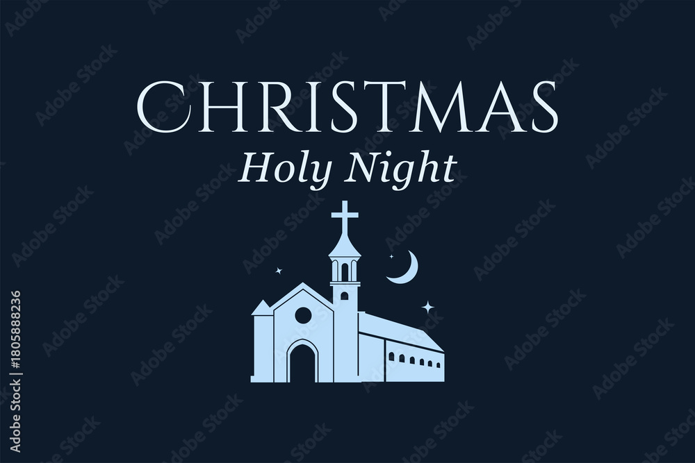 Obraz premium christmas holy night serene greeting card
