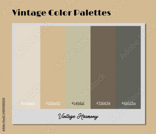 This curated vintage color palette harmonizes retro influences for meaningful design expression and projects.