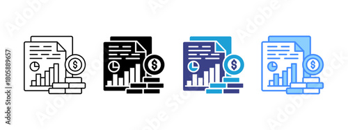 Finance  icon set multiple style collection