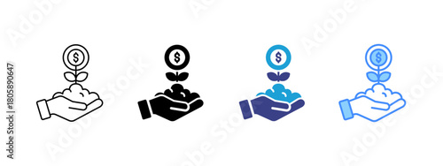 Investment icon set multiple style collection