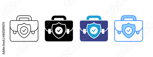 Tableau sur toile Security Shield icon set multiple style collection