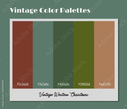 This balanced vintage color palette enhances catalog layouts with gentle artistic tonal interplay.