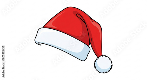Cartoon santa claus hat isolated on, a festive and cheerful symbol of christmas and the holiday season, perfect for adding a touch of whimsy