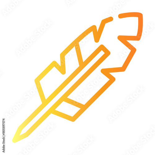 feather Line Gradient Icon
