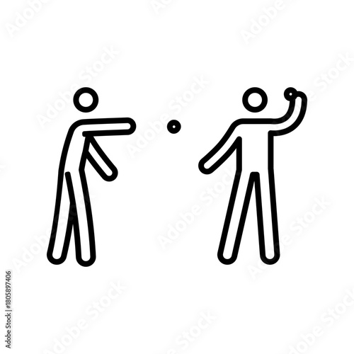 snowball fight icon, outlined style