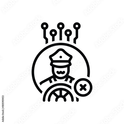 Black line icon for driverless technology