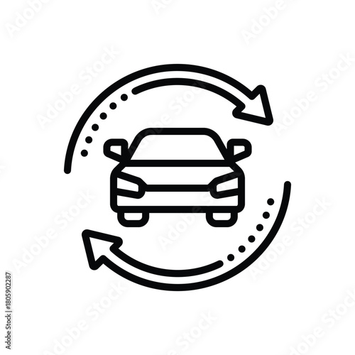 Black line icon for automated mobility