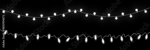 Vector Christmas lights on a transparent background. Christmas light . Set of Christmas glowing garlands. For advertising invitations, web banners, postcards. Vector. Christmas decoration, LED lam