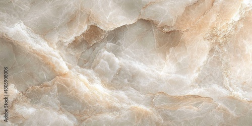 creamy beige onyx marble slab with flowing translucent layers and golden veins, polished natural stone texture conveying serene elegant luxury