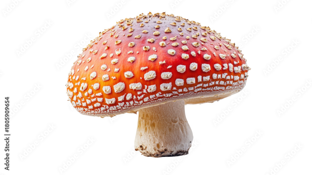 Obraz premium Red Mushroom With White Spots isolated on a transparent background