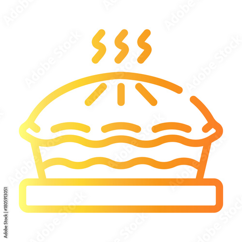 apple pie Line Gradient Icon