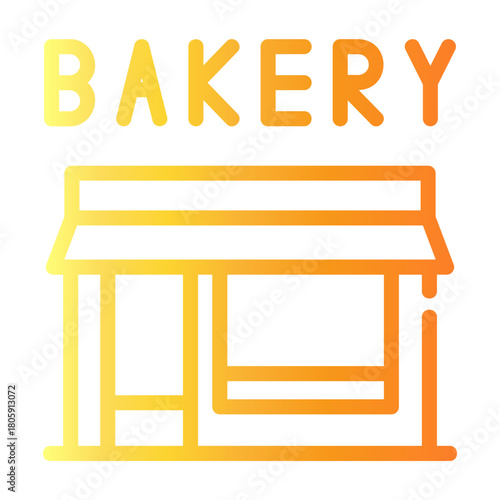 bakery shop Line Gradient Icon
