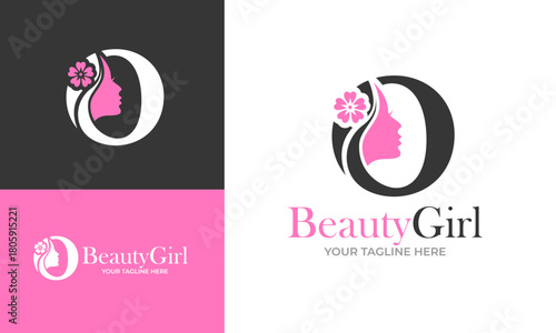 Beautiful Girl Logo Letter O, Spa Logo, beauty, cosmetic icon