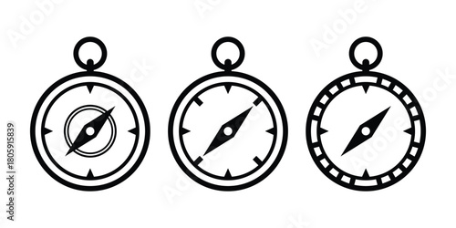 Compass simple icon set