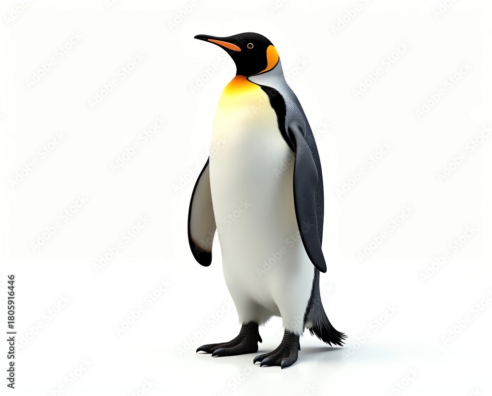 Fototapeta premium Emperor penguin standing with transparent background
