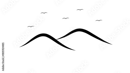 Illustration of a mountain landscape