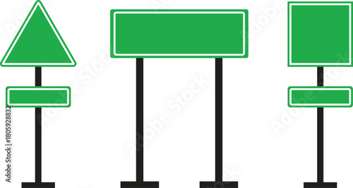 Road Sign Board icon set. Empty traffic signs isolated on transparent background. Highway attention road sign collection. Blank street traffic symbols, stopping boards. Signaling plates vector.