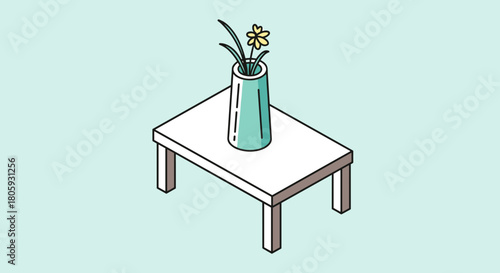 Fresh minimalist flower arrangement on a table, a simple touch of nature for your home decor, adding a peaceful vibe to any interior design project