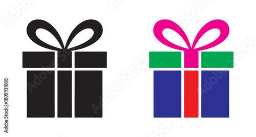 Gift box icons set. Surprising gift box flat style collection. vector illustration EPS 10
