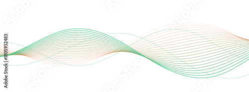 Abstract background with flowing wave lines featuring a subtle green and orange color gradient