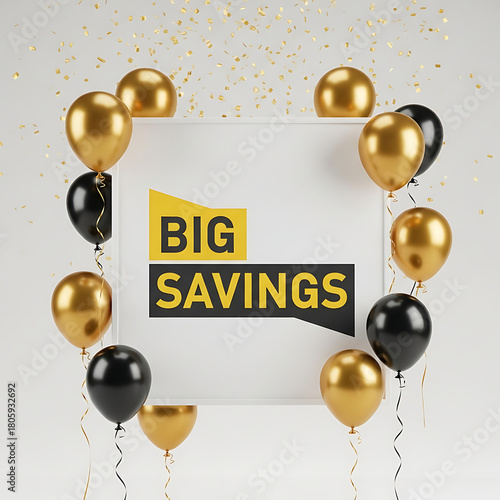 BIG SAVINGS sale balloons banner template, cyber monday, cyber monday shoping,