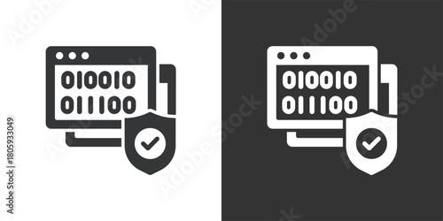 Binary Code Security icon. Solid glyph series icon